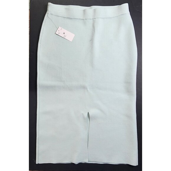 House Of Harlow 1960 Medium Knit Stretch Skirt Pastel Blue New With Tags - Picture 3 of 8